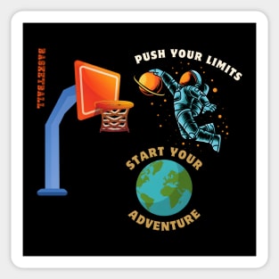 Astronaut Basketball Dunk – Motivational Space Adventure Sticker